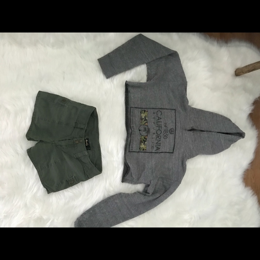 Hurley olive green shorts